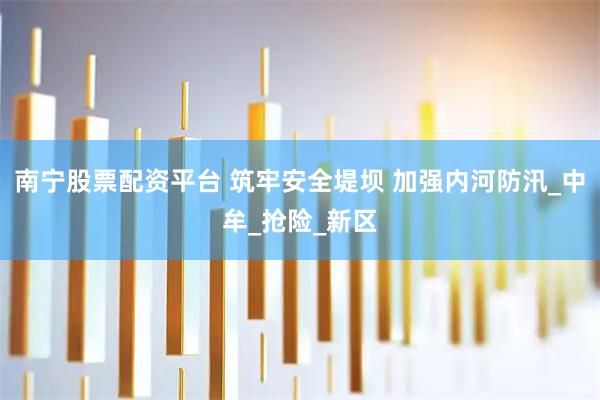 南宁股票配资平台 筑牢安全堤坝 加强内河防汛_中牟_抢险_新区